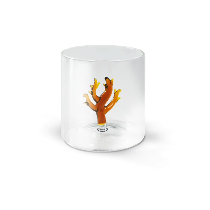 Bicchiere in vetro borosilicato con soggetto Corallo