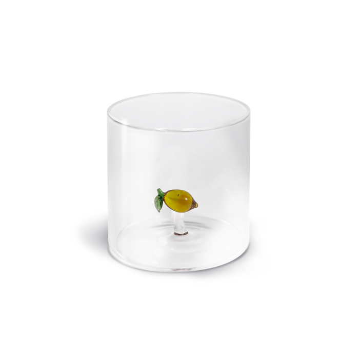 Bicchiere in vetro borosilicato con soggetto Limone
