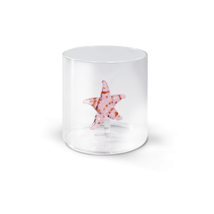 Bicchiere in vetro borosilicato con soggetto Stella Marina