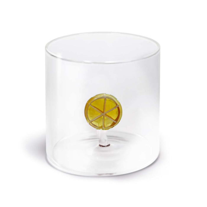 Bicchiere in vetro borosilicato con soggetto Arancia